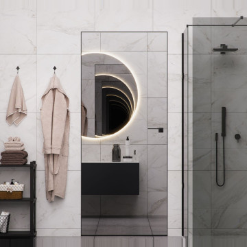 Interiérové dvere Top-Glass, so zrkadlom, skrytá montáž — Omega