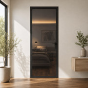 Interiérové dvere Top-Glass, priesvitné sklo, skrytá montáž — Omega