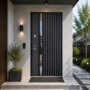 Secure entrance door HRD Rio S Loft for house with glass