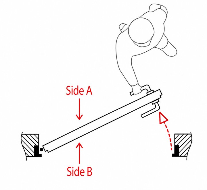 Concealed right-hand inward opening