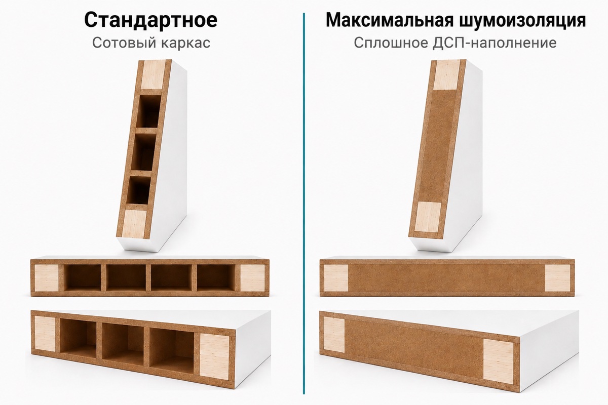 Наполнение полотна: Standard core и Solid core