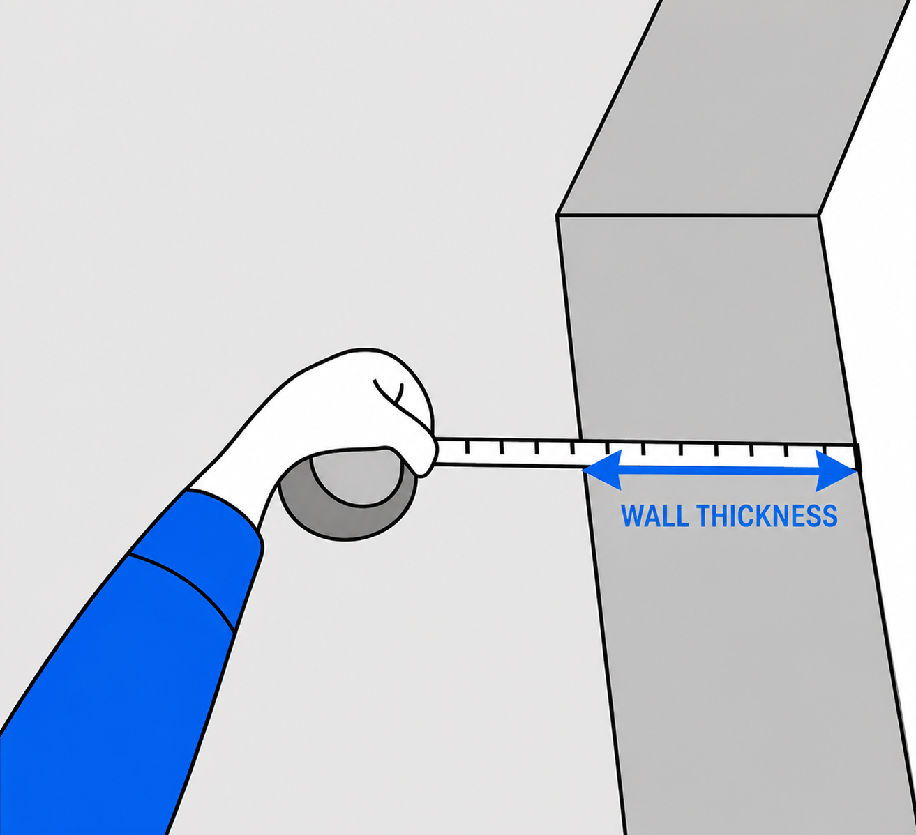 How to measure wall thickness